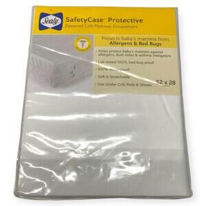 Sealy Mattress SafetyCase White Crib Mattress Waterproof Cover 52” X 28” Infant